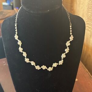 Paparazzi Gorgeously Glistening silver-tone rhinestone necklace